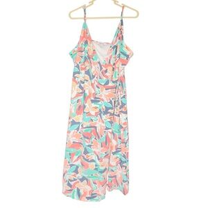 Nine West Multi-Color, Floral, Spaghetti Strap, Wrap Dress, Knee Length, sz XL